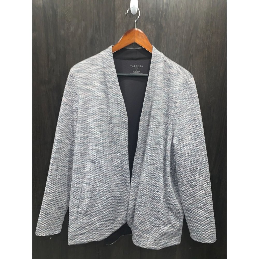 Talbots grey Womens cardigan jacket sz xl